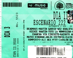 Boleta del Festival Estéreo Picnic 2017